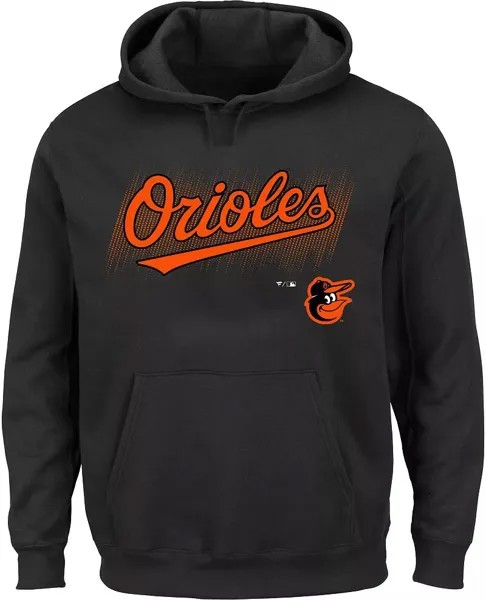 Мужская толстовка с капюшоном из флиса MLB Baltimore Orioles, черная, большая и высокая