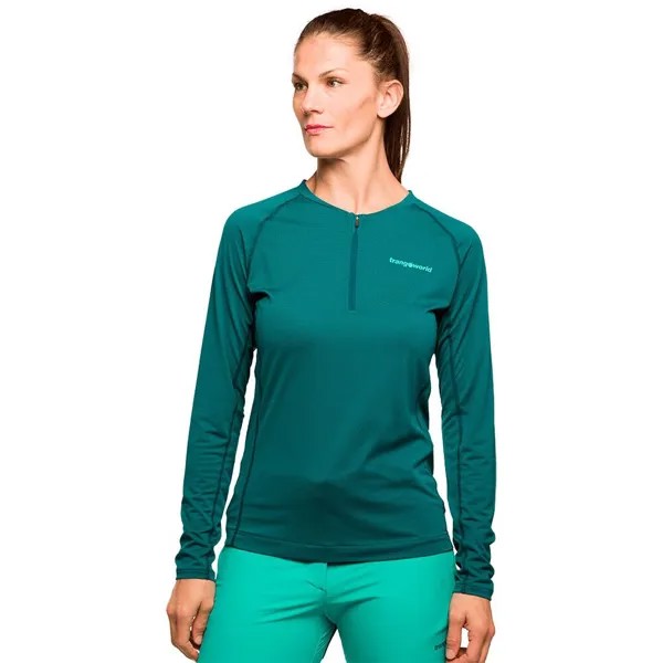 Лонгслив Trangoworld Naret Half Zip, зеленый
