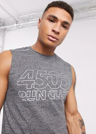 Майка для бега со светоотражающим принтом ASOS 4505-Серый