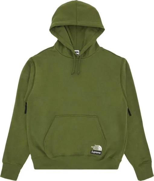 Толстовка Supreme x The North Face Convertible Hooded Sweatshirt 'Olive', зеленый