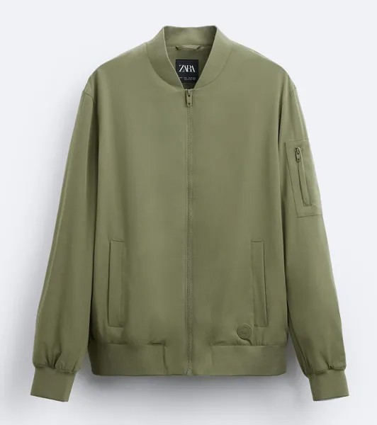 Куртка-бомбер Zara Lightweight, хаки