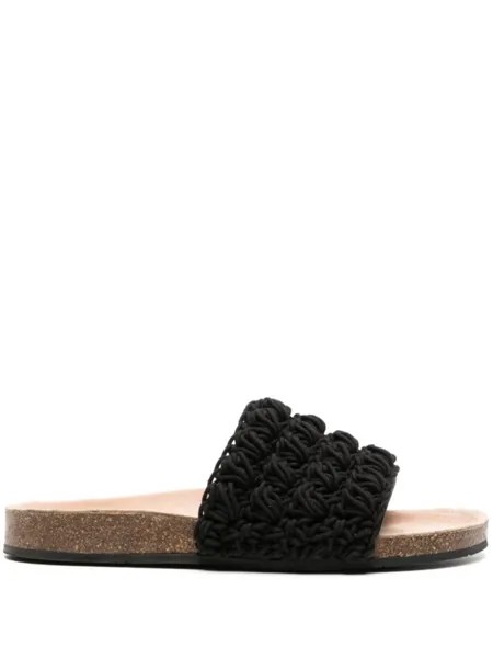 JW Anderson шлепанцы в технике кроше, черный