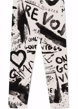 Dolce & Gabbana Kids легинсы с надписью