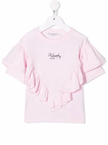 Philosophy Di Lorenzo Serafini Kids футболка с вышитым логотипом и оборками