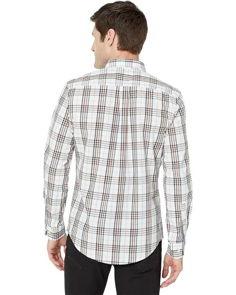 Рубашка U.S. POLO ASSN. Long Sleeve Slim Fit Yarn-Dye Poplin Woven Shirt, цвет Optic White