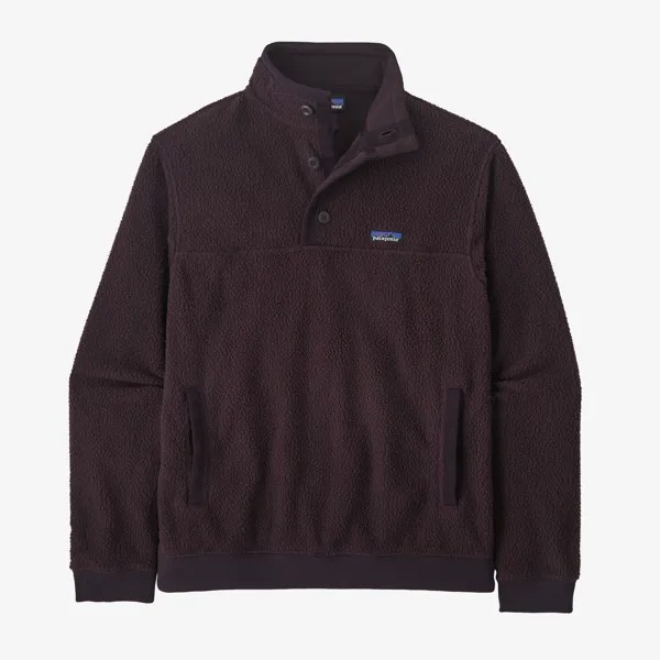 Мужской флисовый пуловер с пуговицами из овчины Patagonia, цвет Obsidian Plum