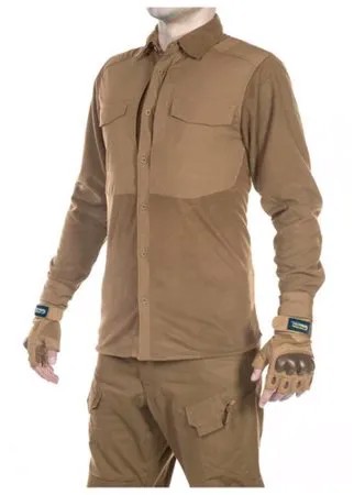 Рубашка флисовая мужская утепленная GONGTEX Superfine Fleece Shirt, цвет Койот (Coyote)-XXL