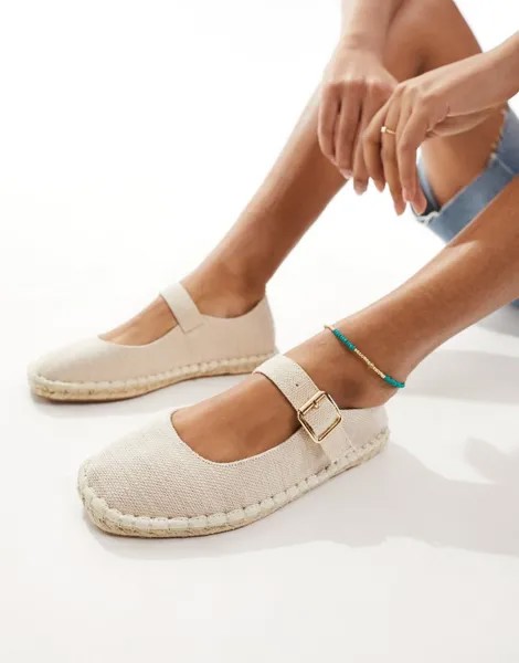 Натуральные эспадрильи ASOS DESIGN Juliette Mary Jane