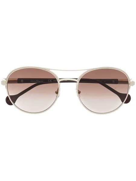 Salvatore Ferragamo Eyewear солнцезащитные очки в круглой оправе