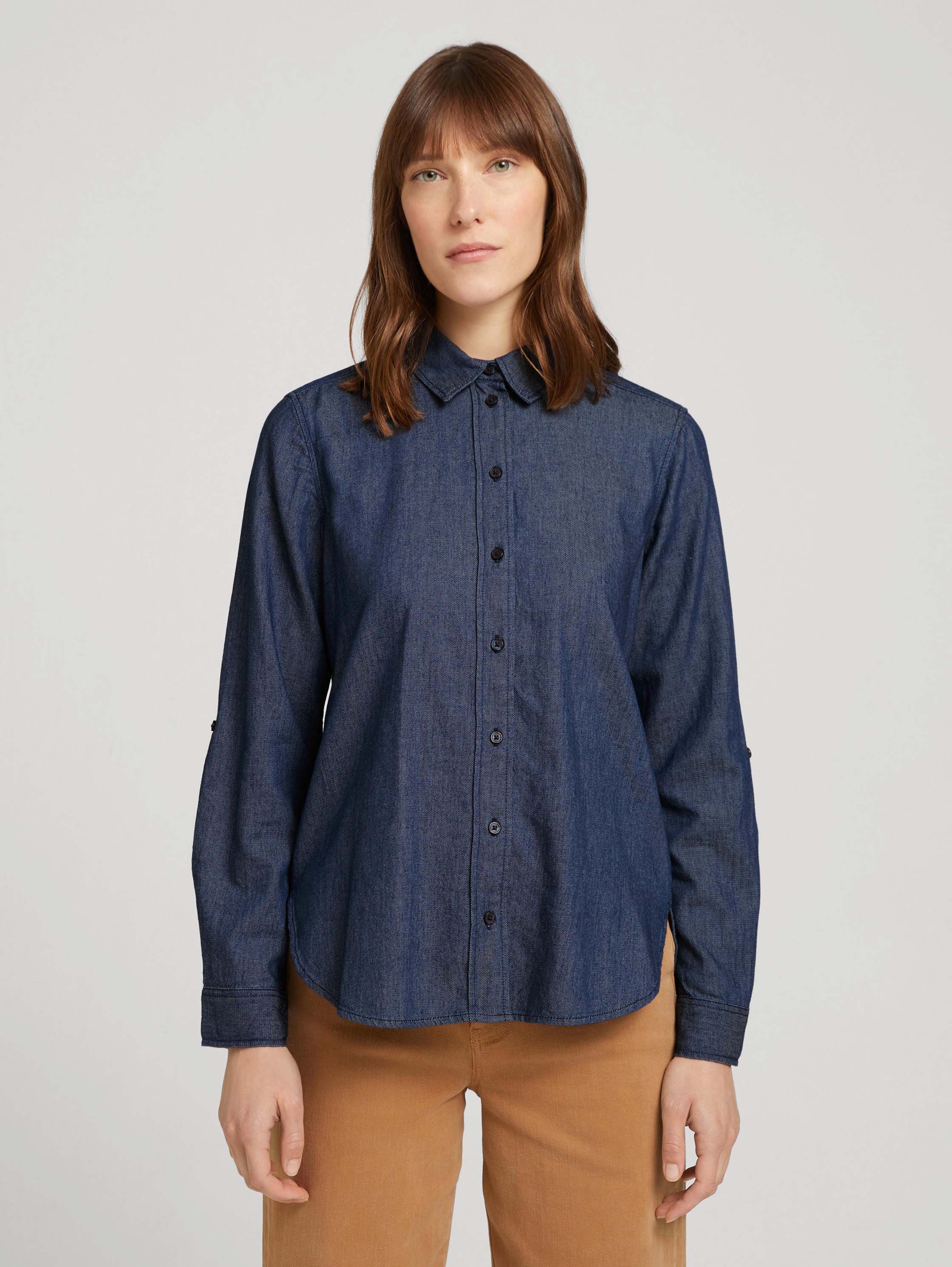 Рубашка женская TOM TAILOR 1028871 синяя 40 DE