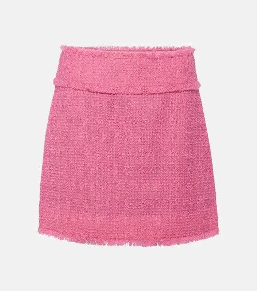 Твидовая мини-юбка из смесовой шерсти Dolce&Gabbana, розовый