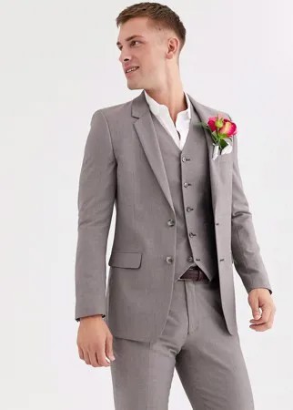 Фиолетово-серый меланжевый пиджак узкого кроя ASOS DESIGN - wedding