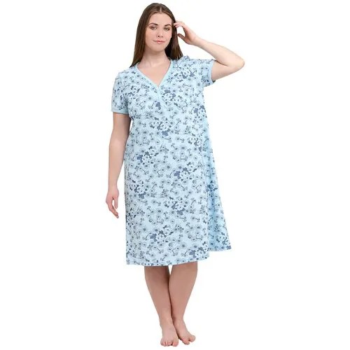 Сорочка  Натали, размер 56, голубой
