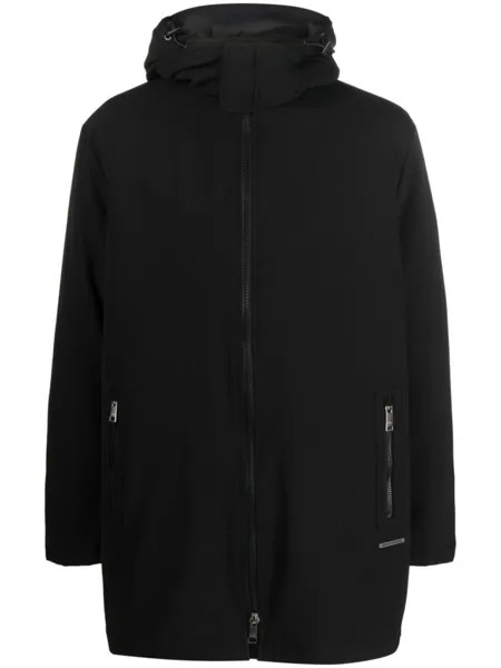 Armani Exchange двухслойное пальто с капюшоном, черный