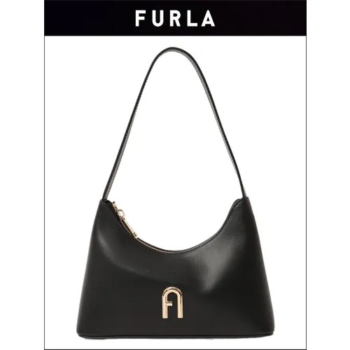 Сумка кросс-боди FURLA, фактура зернистая, черный