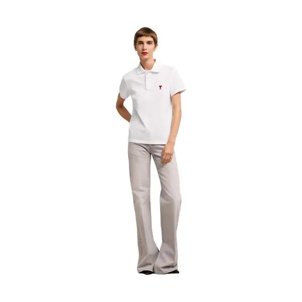 Футболка polo-shirt mit rotem ami de coeur logo white white Ami Paris, мультиколор