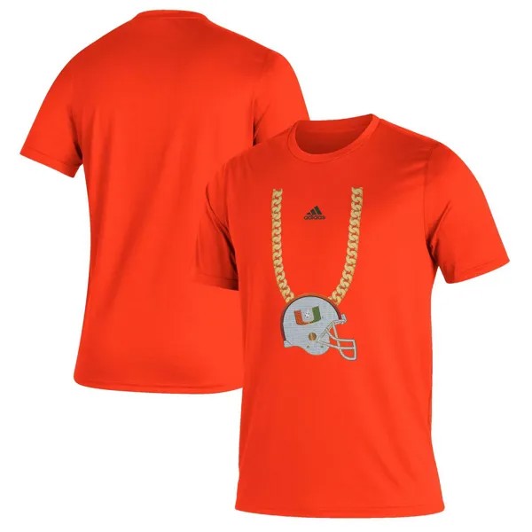 Мужская оранжевая футболка Miami Hurricanes Turnover Chain Creator adidas