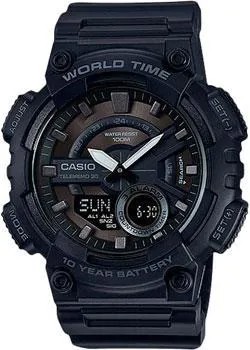 Японские наручные  мужские часы Casio AEQ-110W-1B. Коллекция Ana-Digi