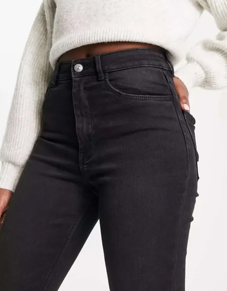 Черные джинсы скинни с завышенной талией Pimkie