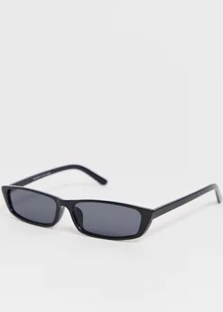 Черные солнцезащитные очки в тонкой оправе Bershka-Черный