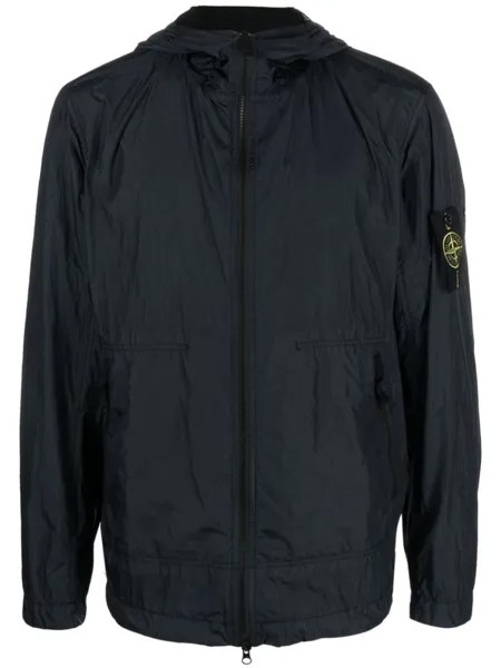 Бомбер на молнии с нашивкой-логотипом Stone Island, синий