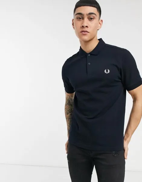 Темно-синяя однотонная рубашка-поло Fred Perry