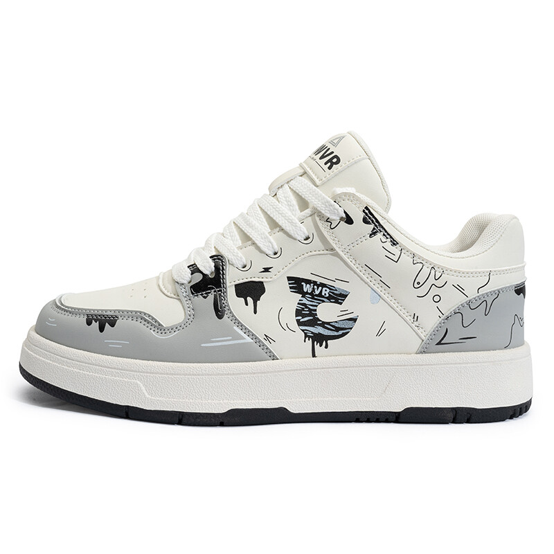 Кроссовки JWVR Skateboarding Shoes Unisex Low-top, белый/серый