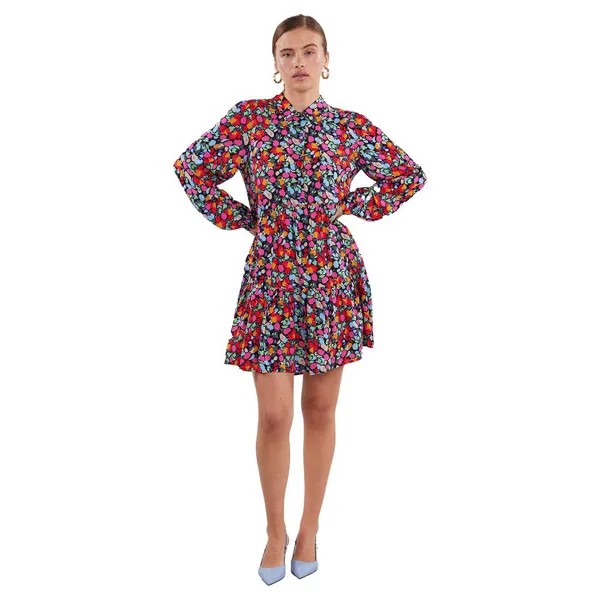 Короткое платье Yas Alira Long Sleeve, разноцветный
