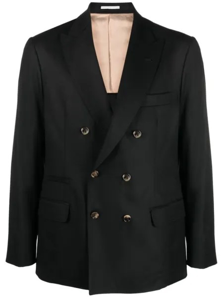 Brunello Cucinelli двубортный пиджак, черный