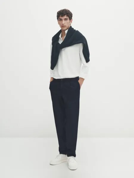 Джинсы свободной посадки с вытяжкой Massimo Dutti, индиго