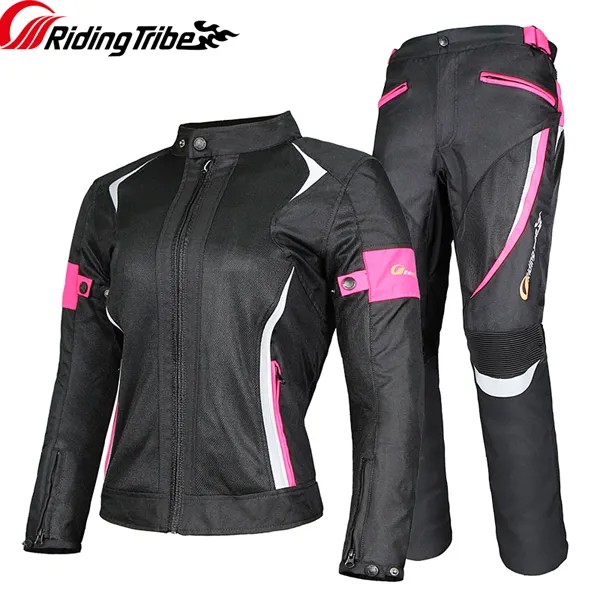 Женская мотоциклетная куртка, летнее Женское пальто, дождевик для езды на мотоцикле, защитный костюм с защитными вставками и водонепроница...