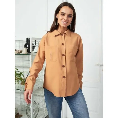 Рубашка VIAVILLE, размер 40/42, коричневый