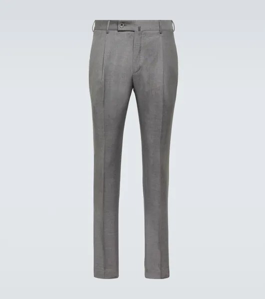 Узкие брюки из натуральной шерсти Incotex, серый