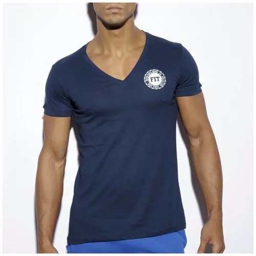 Футболка ES Collection Basic Fitness V-Neck T-Shirt, размер 3XL, синий