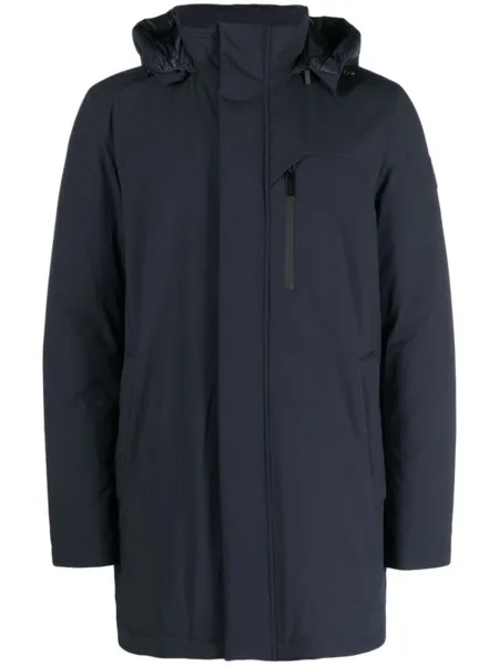 Woolrich пуховик с нашивкой-логотипом, синий