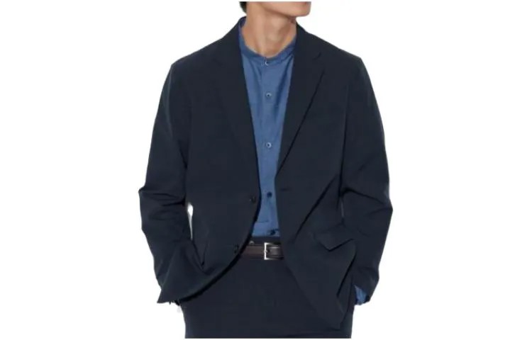 Деловой костюм мужской Shady Blue Uniqlo, цвет Haze Blue
