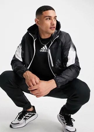 Черная куртка с контрастными вставками adidas Training-Черный цвет