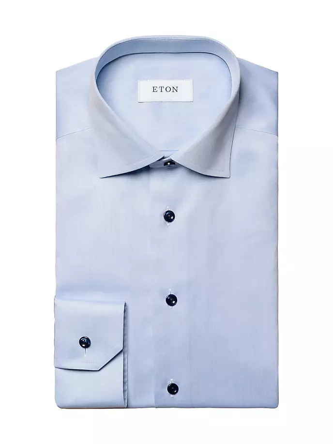 Рубашка из твила современного кроя Eton, синий