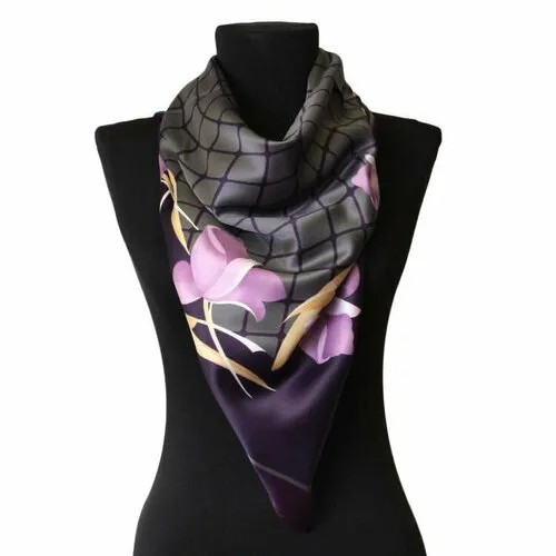 Платок Roby Foulards,90х90 см, фиолетовый