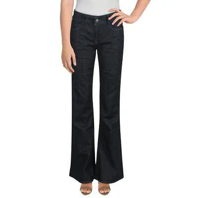 Джинсы расклешенной джинсовой ткани с высокой посадкой Black Orchid Womens Dark Wash BHFO 0710