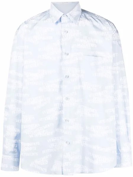 VETEMENTS logo-print cotton shirt