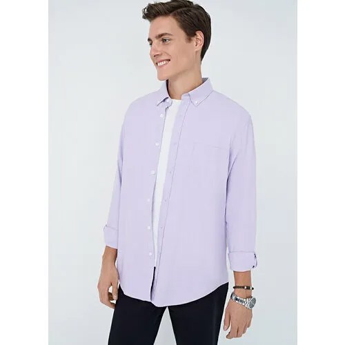 Рубашка O'STIN, размер 48, фиолетовый