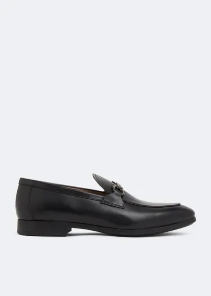 Лоферы FERRAGAMO Gancini loafers, черный