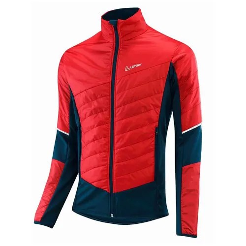 Куртка Loffler, средней длины, силуэт прилегающий, без капюшона, карманы, размер 52, красный, синий
