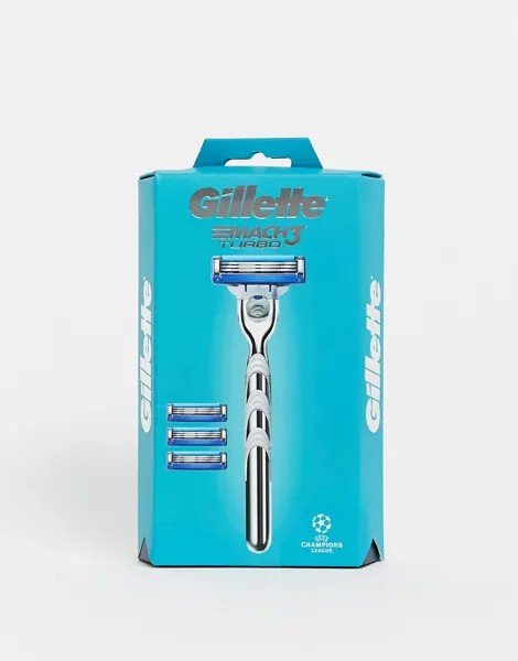 Бритва с 4 сменными лезвиями Gillette - M3 Turbo-Бесцветный