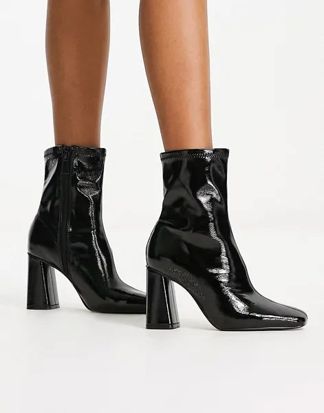 Ботильоны Stradivarius Patent Platform Heeled, черный