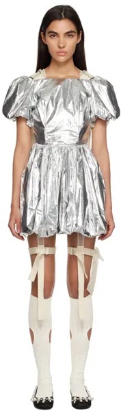 Мини-платье серебристого цвета Simone Rocha