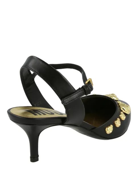 Туфли на каблуке с заклепками Teddy Moschino, черный