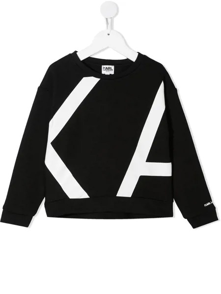 Karl Lagerfeld Kids двухцветная толстовка с логотипом