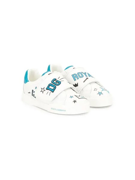 Dolce & Gabbana Kids кроссовки на липучках с логотипом